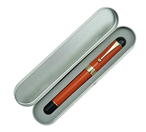 Jinhao 100 Fountain Pen Celluloid Classic Style, #6 Nib Smooth Writing Instrument with Refillable Converter and Pen Case Set