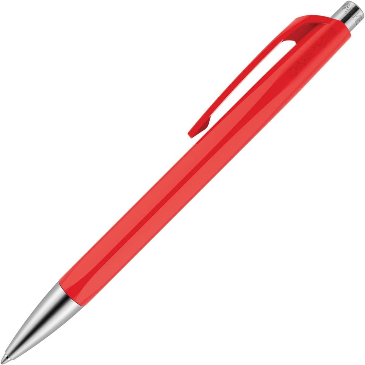 Caran Dache Ballpoint Pen, Scarlet, with SwissRide Blue Medium Cartridge