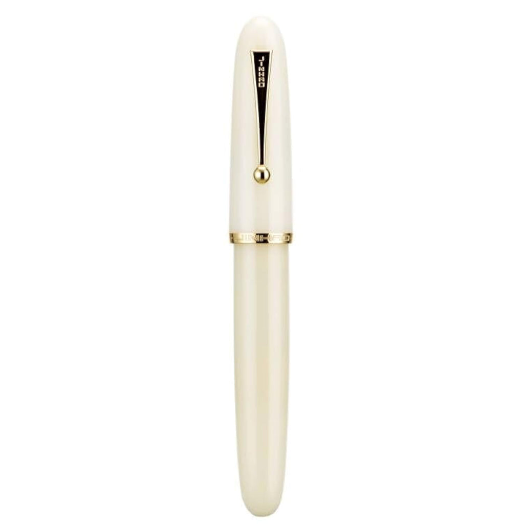 Jinhao 9019 Fountain Pen Dadao Series Ivory White #8 Heartbeat Fine Nib Large Converter Smooth Writing Instrument