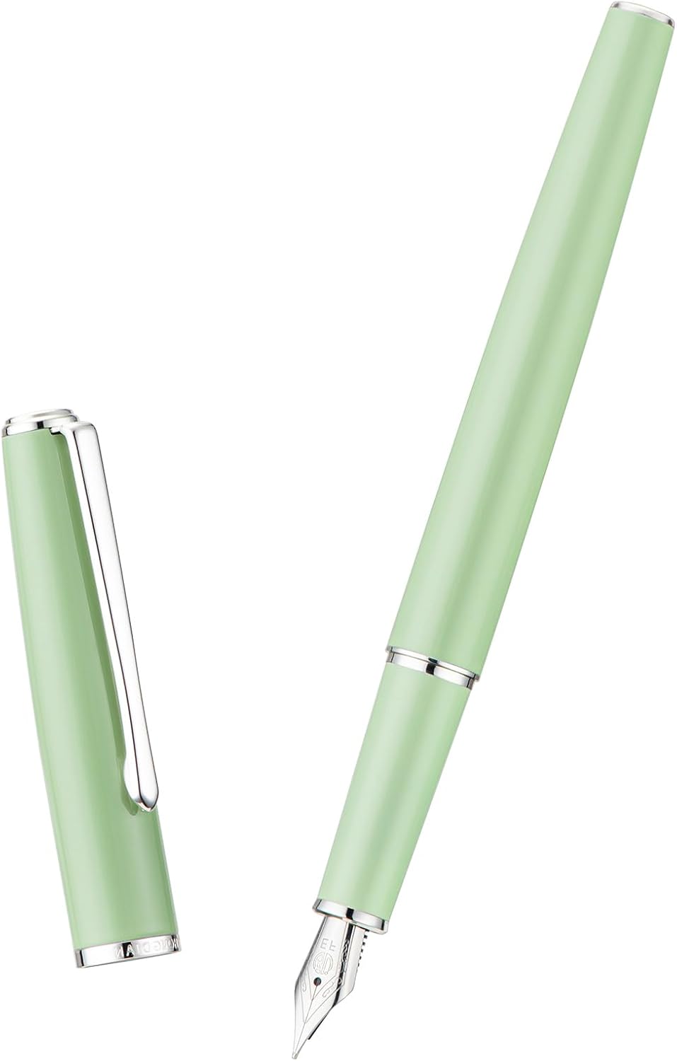 Hongdian 920S Fountain Pen Grass Green Metal Pen, Iridium M Nib Classic Pen with Ink Converter