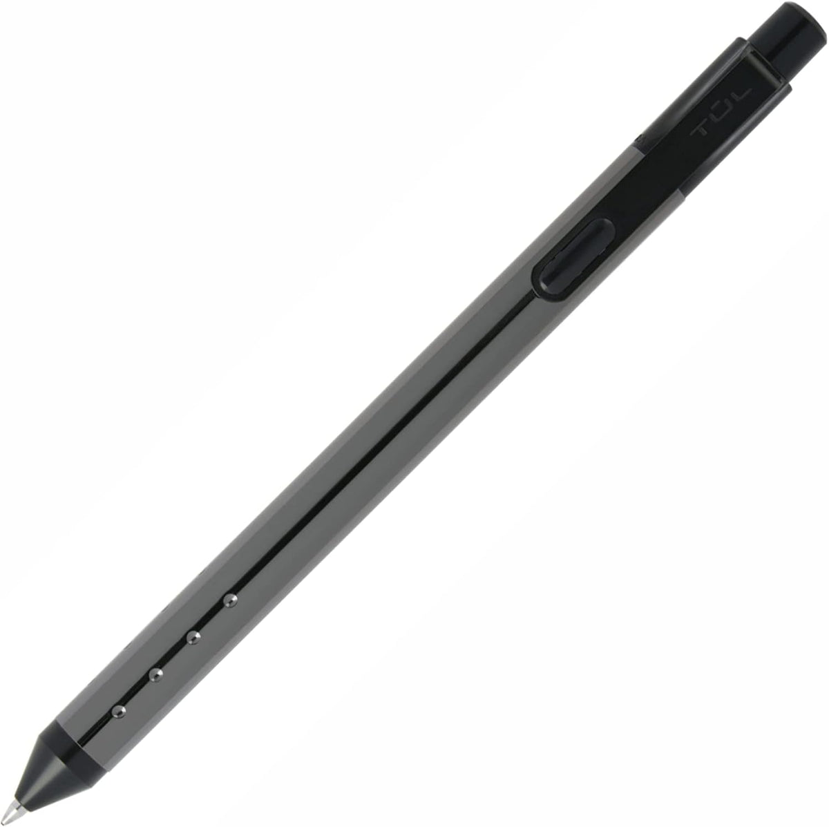 TUL Fine Writing Solid Metal Barrel Retractable Gel Pen With 2 Refills, Medium Point, 0.7 mm, Gunmetal Gray Barrel, Assorted Ink Colors