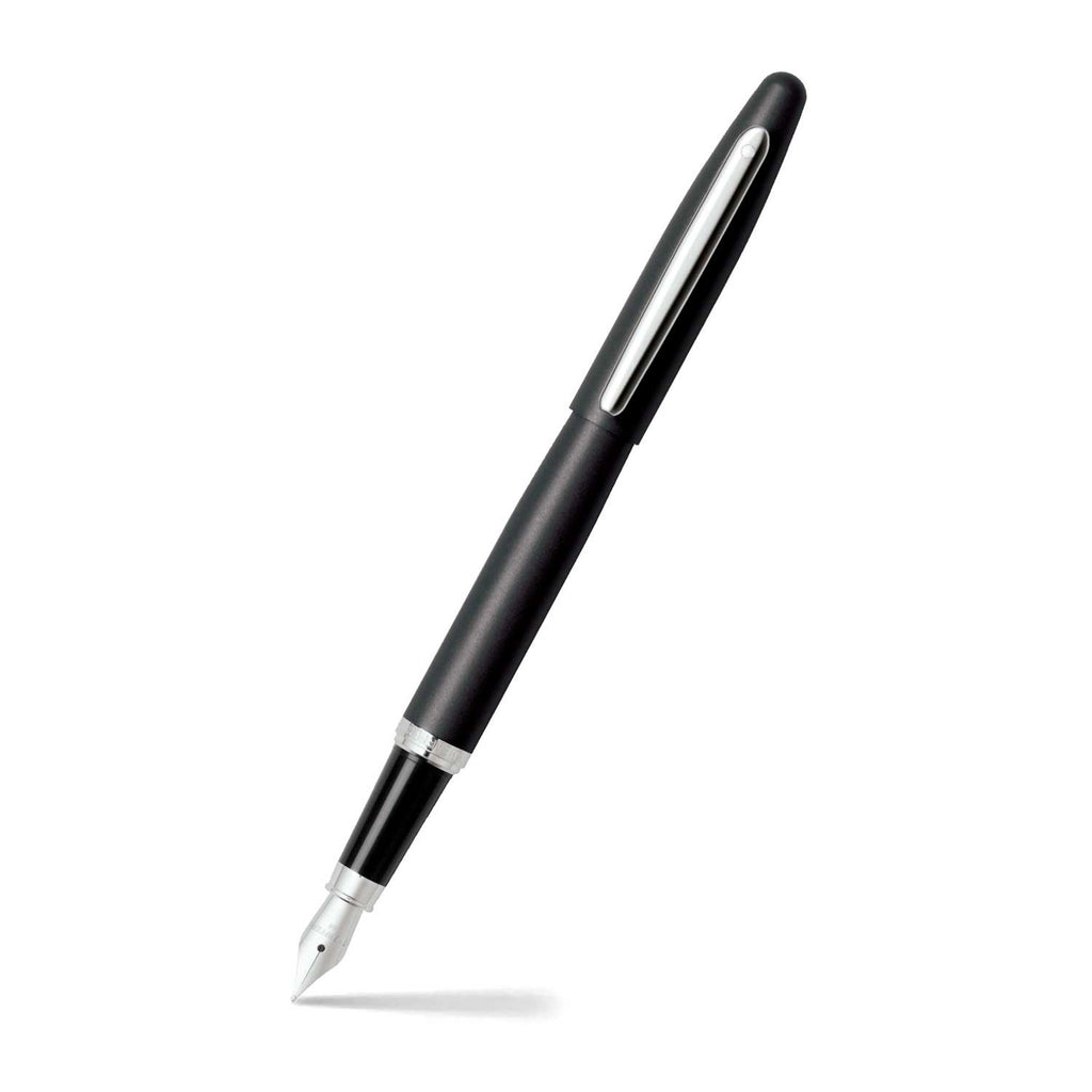 Sheaffer VFM Matte Black Fountain Pen with Chrome Trim and Fine Nib