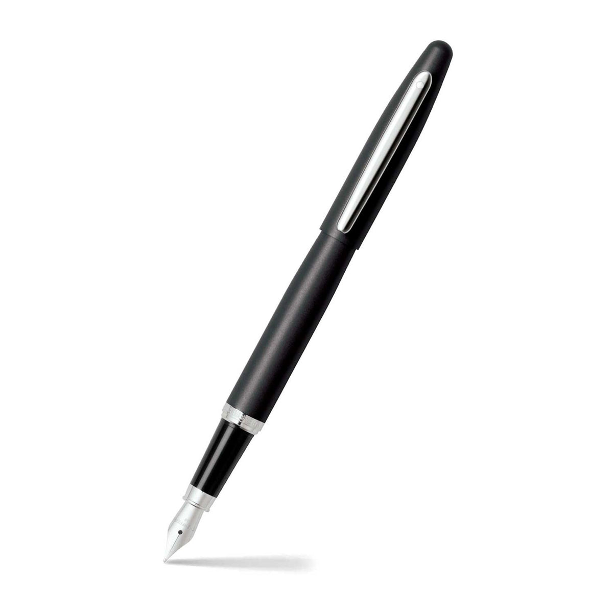 Sheaffer VFM Matte Black Fountain Pen with Chrome Trim and Fine Nib