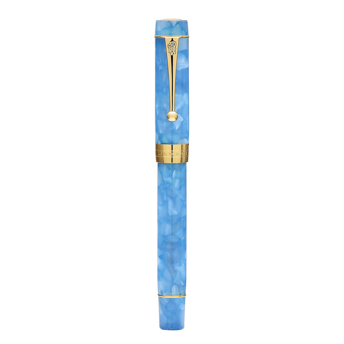 Jinhao 100 Fountain Pen Celluloid Classic Style, #6 Nib Smooth Writing Instrument with Refillable Converter and Pen Case Set