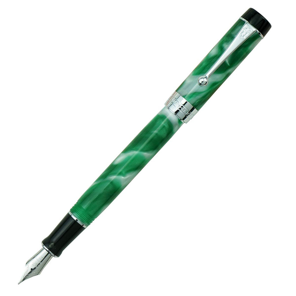 Jinhao 100 Fountain Pen Celluloid Classic Style, #6 Nib Smooth Writing Instrument with Refillable Converter and Pen Case Set