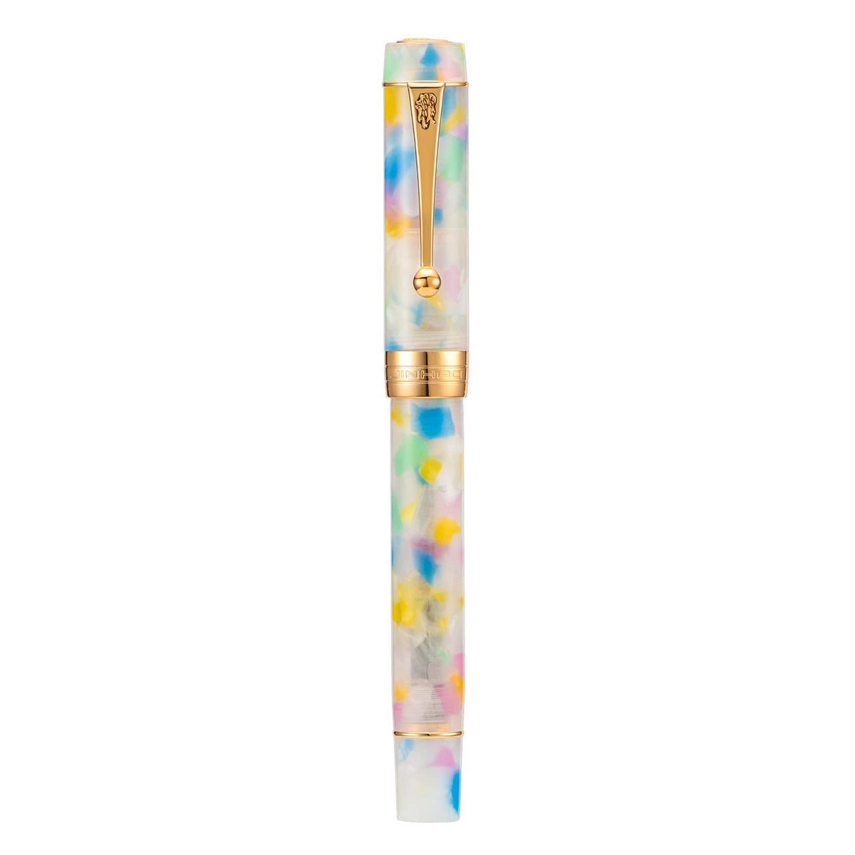 Jinhao 100 Fountain Pen Celluloid Classic Style, #6 Nib Smooth Writing Instrument with Refillable Converter and Pen Case Set