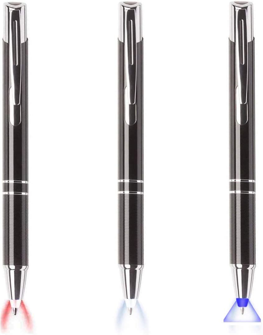 Pen with Light, Light Up Ballpoint Pen, Bright Lighted Pens for Writing in the Dark Led Light Flashlight Nurses Pen with Light Tip 3 Pack Penlight-Blue Light