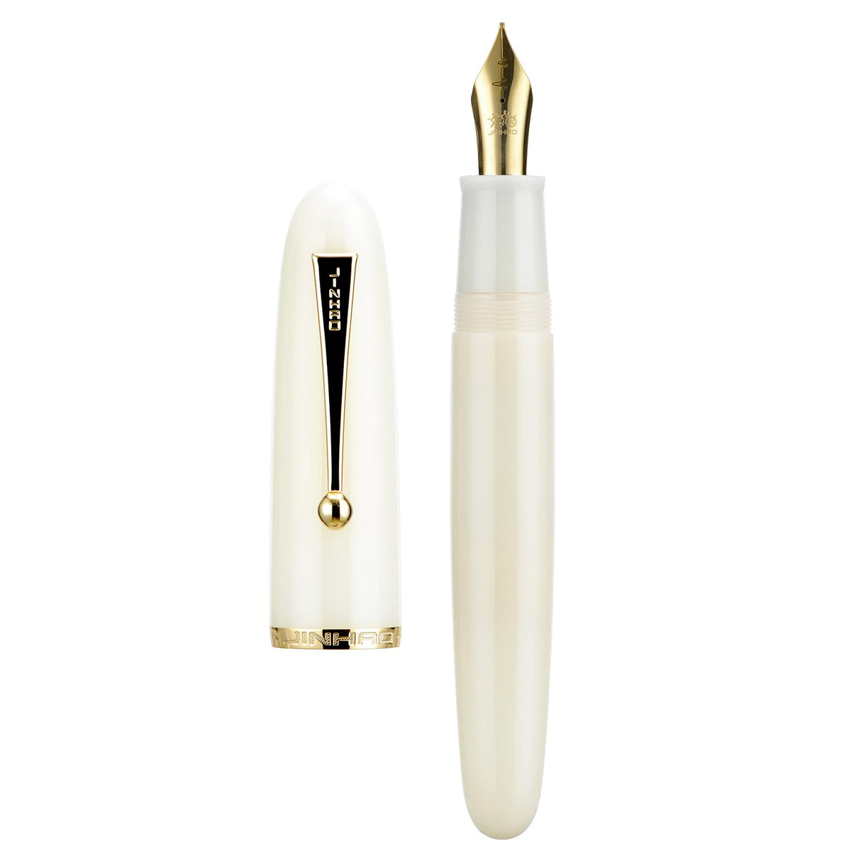 Jinhao 9019 Fountain Pen Dadao Series Ivory White #8 Heartbeat Fine Nib Large Converter Smooth Writing Instrument