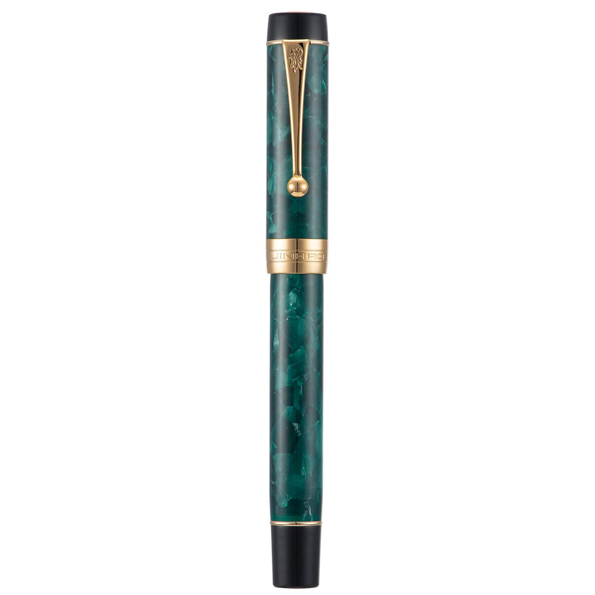 Jinhao 100 Fountain Pen Celluloid Classic Style, #6 Nib Smooth Writing Instrument with Refillable Converter and Pen Case Set