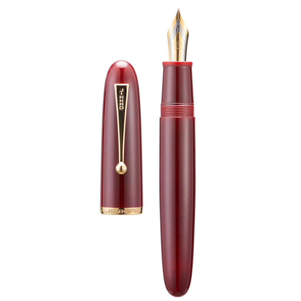 Jinhao 9019 Fountain Pen Dadao Series Ivory White #8 Heartbeat Fine Nib Large Converter Smooth Writing Instrument