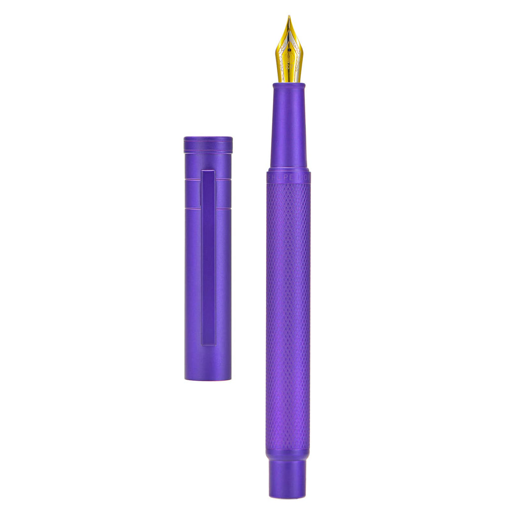 Matte Black Forest Fountain Pen Extra Fine Nib Classic Design with Converter and Metal Pen Box Set by Asvine