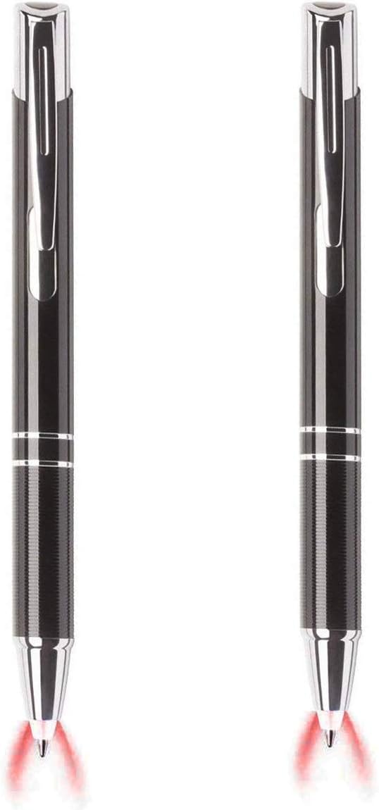 Lighted Tip Pen Flashlight Ballpoint Pens for Dark Writing -2PK- Red Light