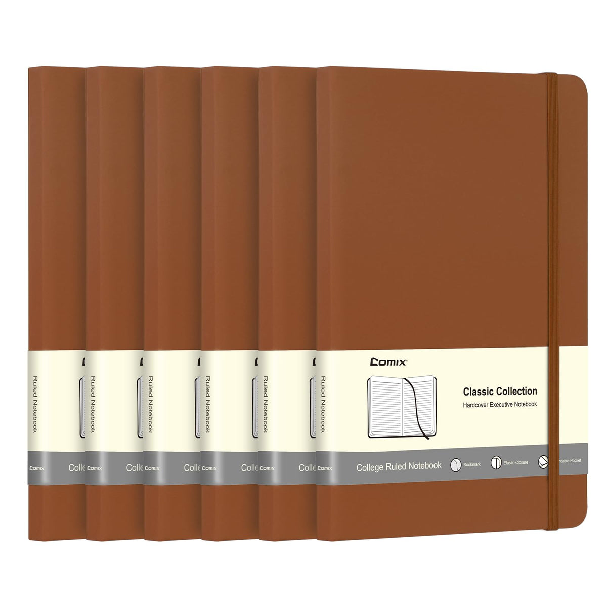 Comix 8 Pack Lined Journal Notebooks for Work, 240 Pages, 5.5"x8.3"