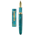 Asvine Stabilized Wood Fountain Pen C2000 Number 8 Fine Nib Large Handcraft Unique Pattern Pen with Converter Pen Box Collection Set- Oasis