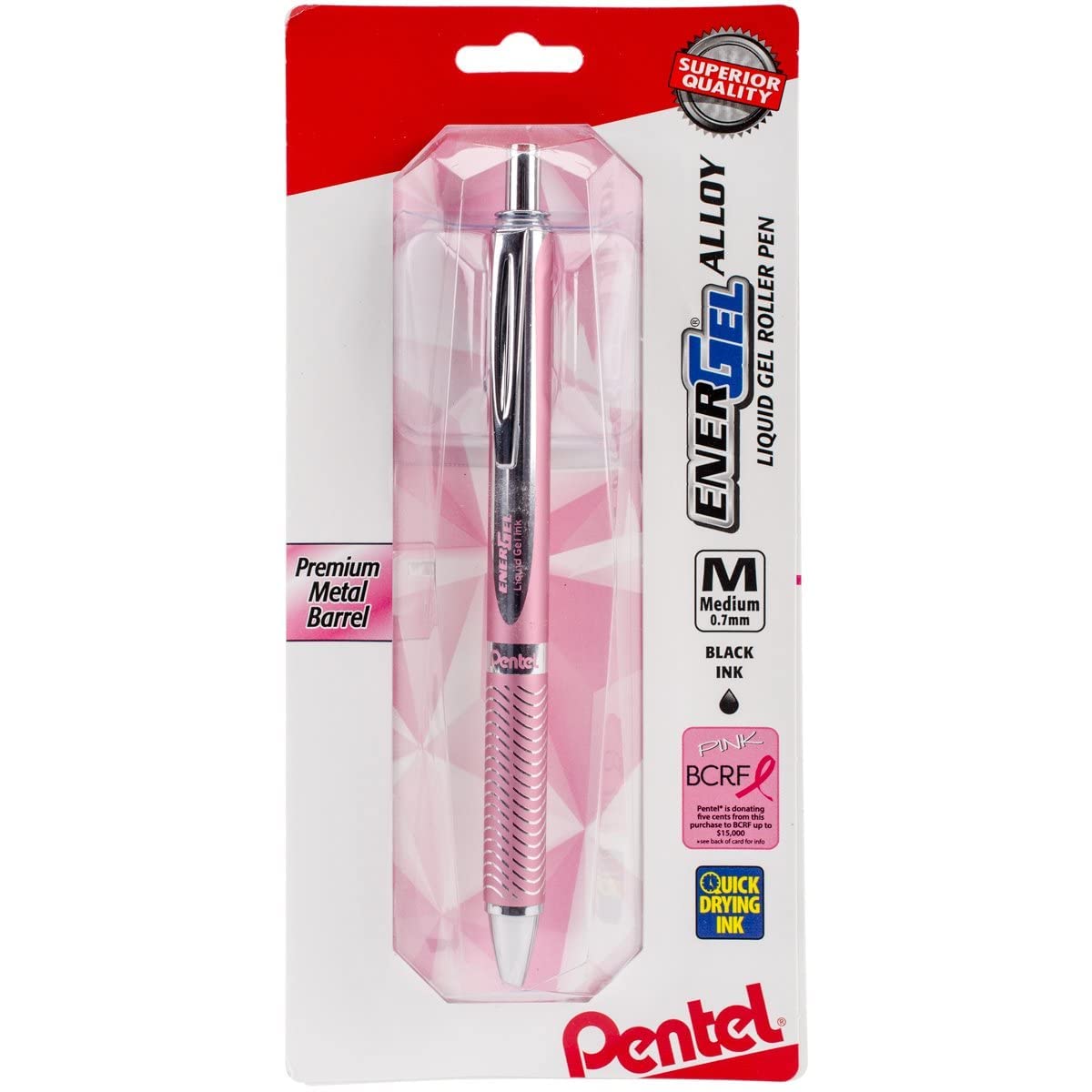Pentel EnerGel Alloy RT Retractable Liquid Gel Pen, (0.7mm), Violet Barrel, Violet Ink, 1 Pack (BL407VBPV)