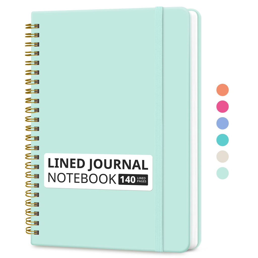 Taja Lined Spiral Notebook for Work, 5.7"x7.9" Spiral Journal College Ruled