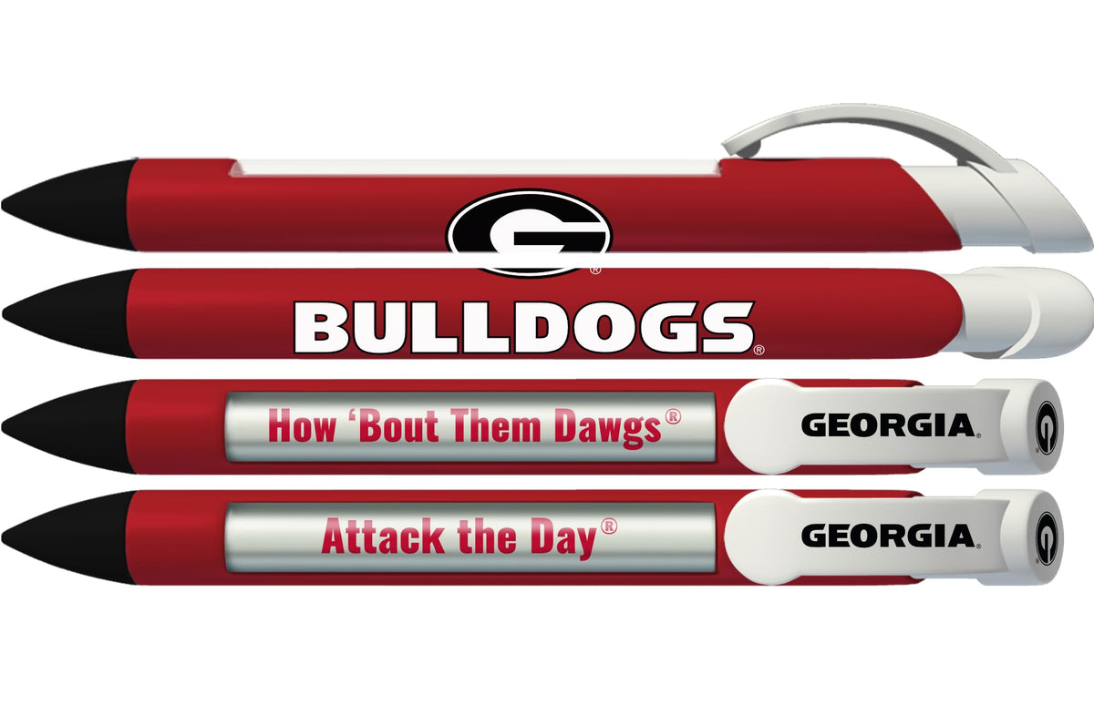 Greeting Pen Georgia Bulldogs Pen, Officially Licensed UGA Gift for Alumni, Students, Dads & Fans, University of Georgia Stocking Stuffer, Office Desk Accessory - Soft Touch Metal Pen 6-Pack 30504