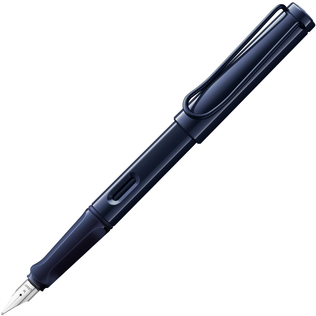LAMY safari black - Fountain Pen with ergonomic grip & polished steel nib in size M - ideal for any Writing & Calligraphy - including LAMY T 10 blue cartridge - Right-Handed