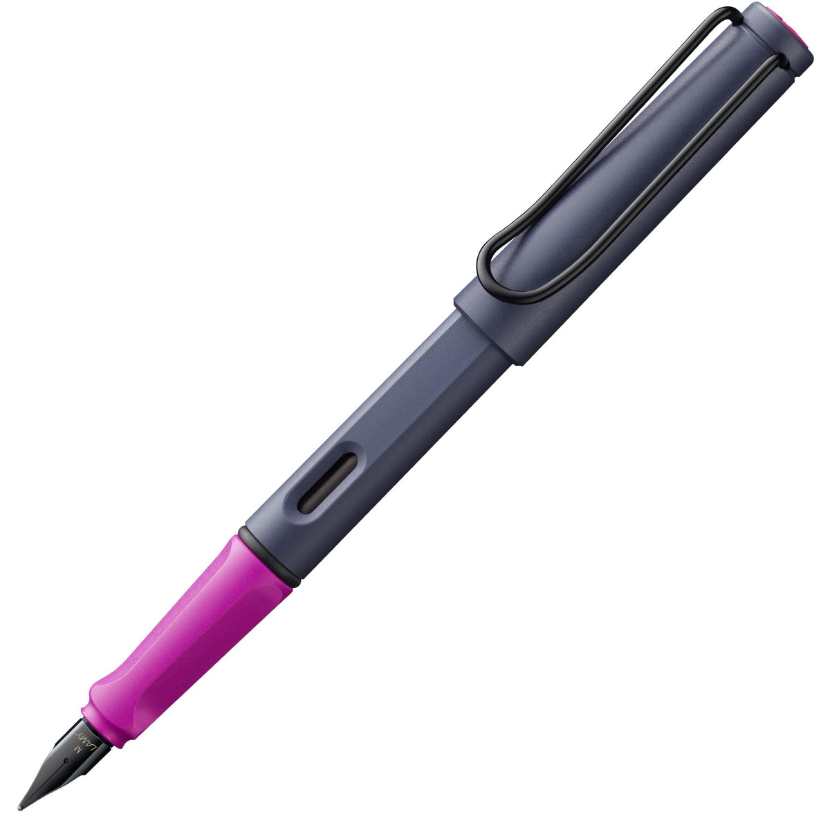 LAMY safari black - Fountain Pen with ergonomic grip & polished steel nib in size M - ideal for any Writing & Calligraphy - including LAMY T 10 blue cartridge - Right-Handed
