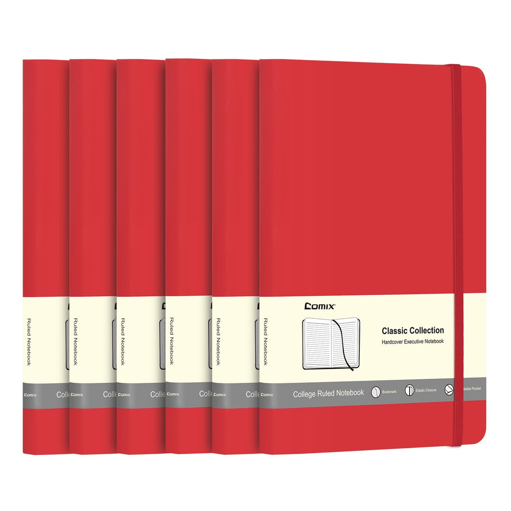 Comix 8 Pack Lined Journal Notebooks for Work, 240 Pages, 5.5"x8.3"