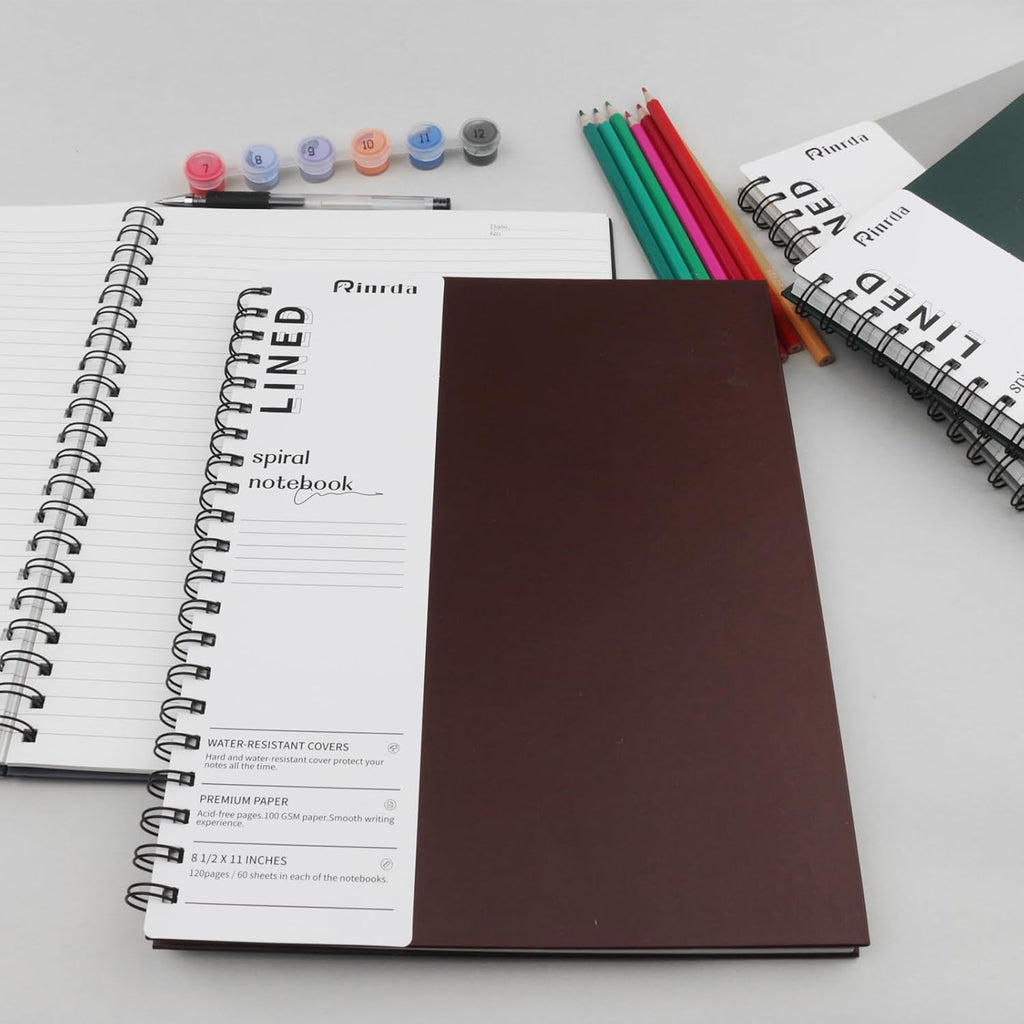 Spiral Notebooks 8.5x11,4 Pack College Ruled (LINED, Mult-color)