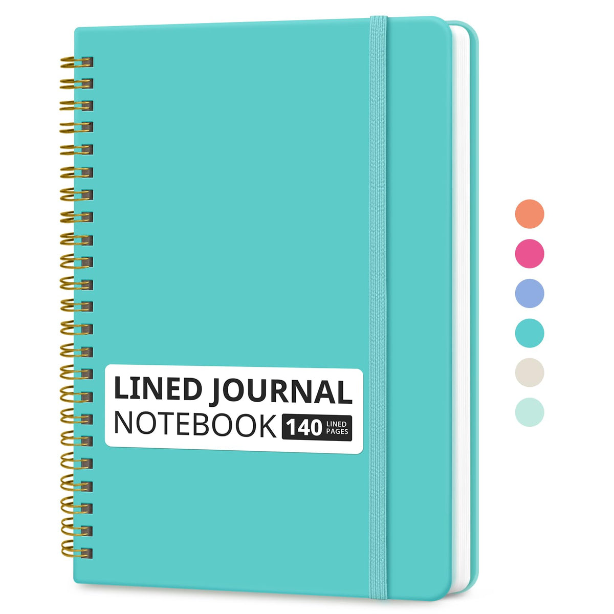 Taja Lined Spiral Notebook for Work, 5.7"x7.9" Spiral Journal College Ruled
