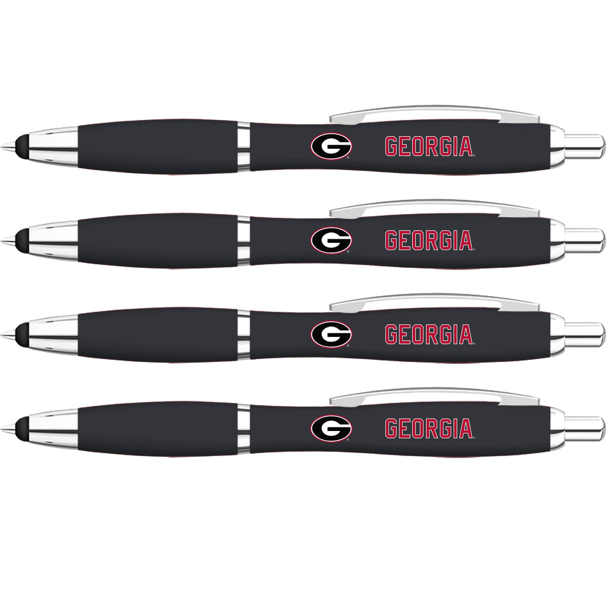 Greeting Pen Georgia Bulldogs Pen, Officially Licensed UGA Gift for Alumni, Students, Dads & Fans, University of Georgia Stocking Stuffer, Office Desk Accessory - Soft Touch Metal Pen 6-Pack 30504