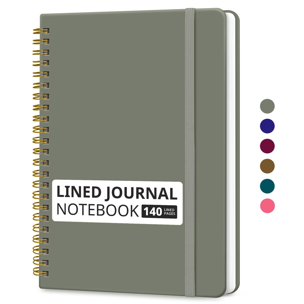 Taja Lined Spiral Notebook for Work, 5.7"x7.9" Spiral Journal College Ruled