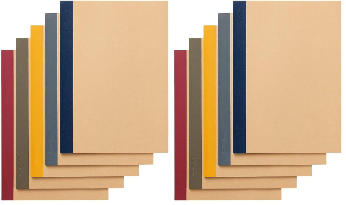 MUJI Set of 5 Notebooks 30 Sheets, Color Ruled B5 76316145 Multicolor