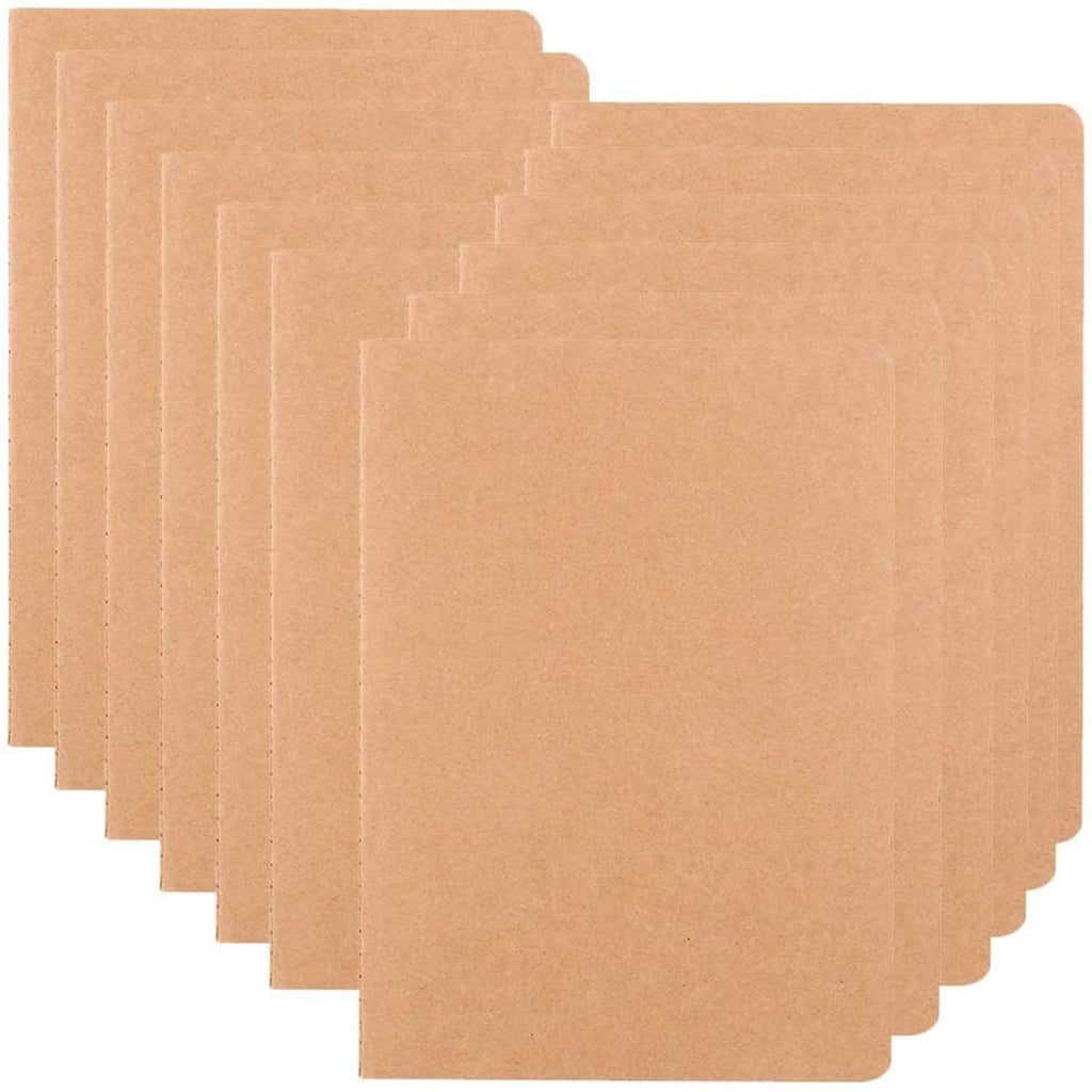 Large College Ruled Notebook Journals Bulk with Thick Lined Paper, 60 Pages, 8.5x11 inch, Composition Diary Subject Notebooks Planner for Travelers Students Office, Kraft Journal Set, 12 Pack