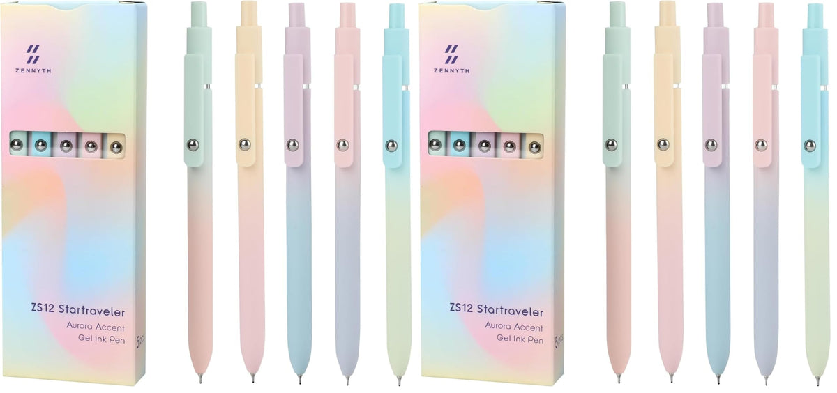 Ddaowanx Gel Pens,6 Pcs 0.5mm Retractable Quick Dry Black Ink Pens