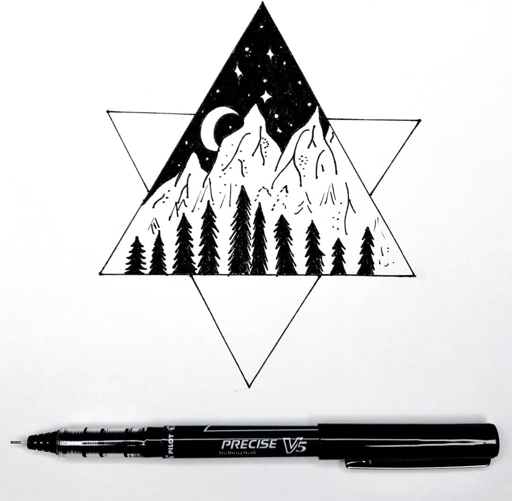 PILOT Precise V5, Extra Fine Point 0.5 mm Black Pens, Black, Pack of 12