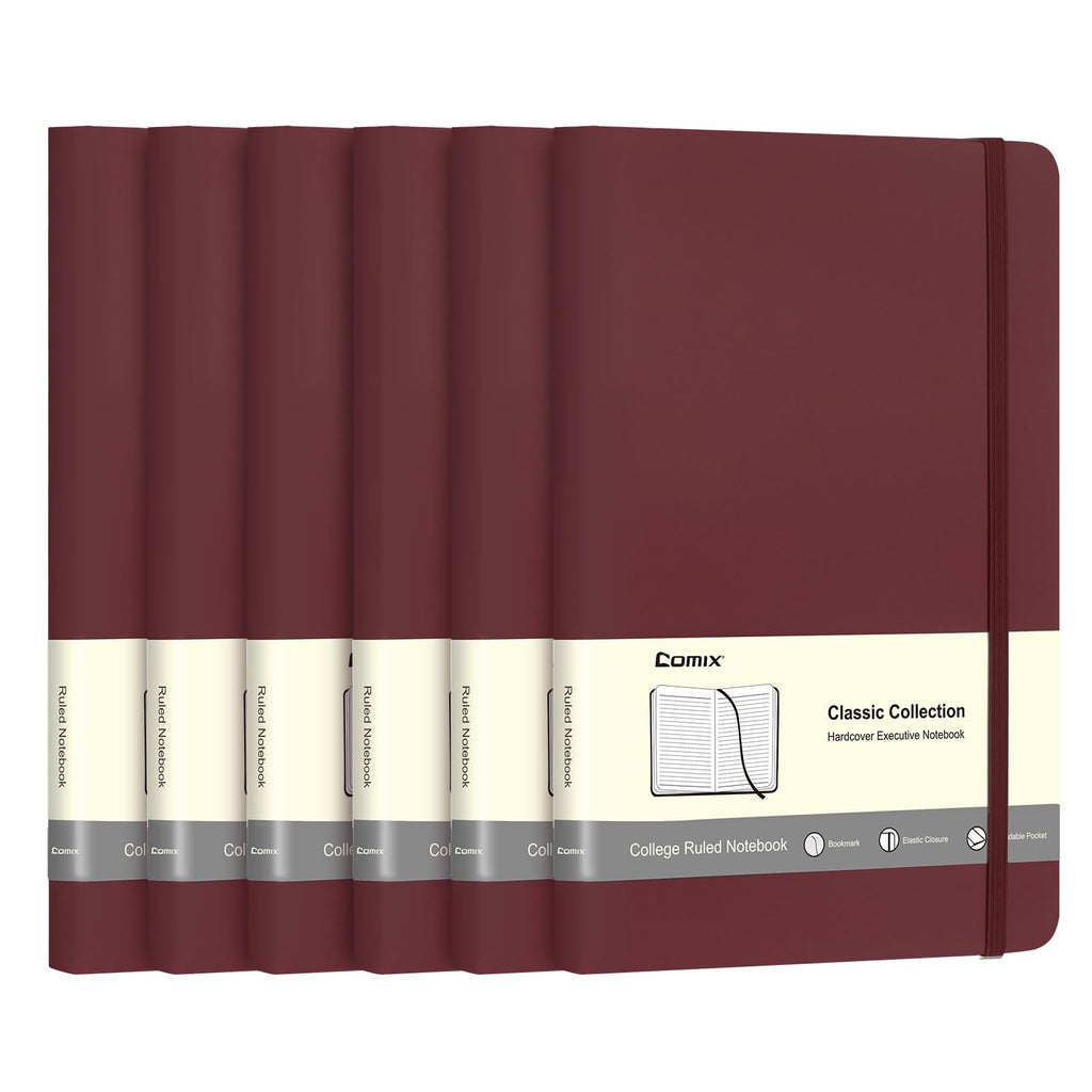 Comix 8 Pack Lined Journal Notebooks for Work, 240 Pages, 5.5"x8.3"