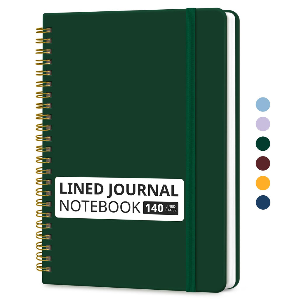 Taja Lined Spiral Notebook for Work, 5.7"x7.9" Spiral Journal College Ruled
