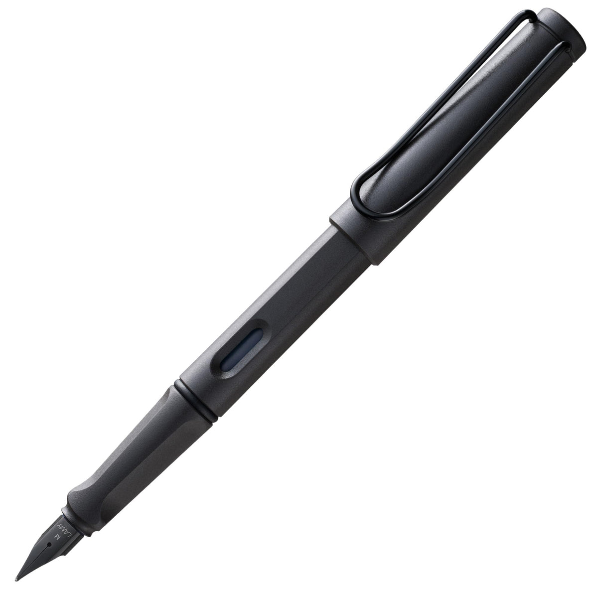 LAMY safari black - Fountain Pen with ergonomic grip & polished steel nib in size M - ideal for any Writing & Calligraphy - including LAMY T 10 blue cartridge - Right-Handed