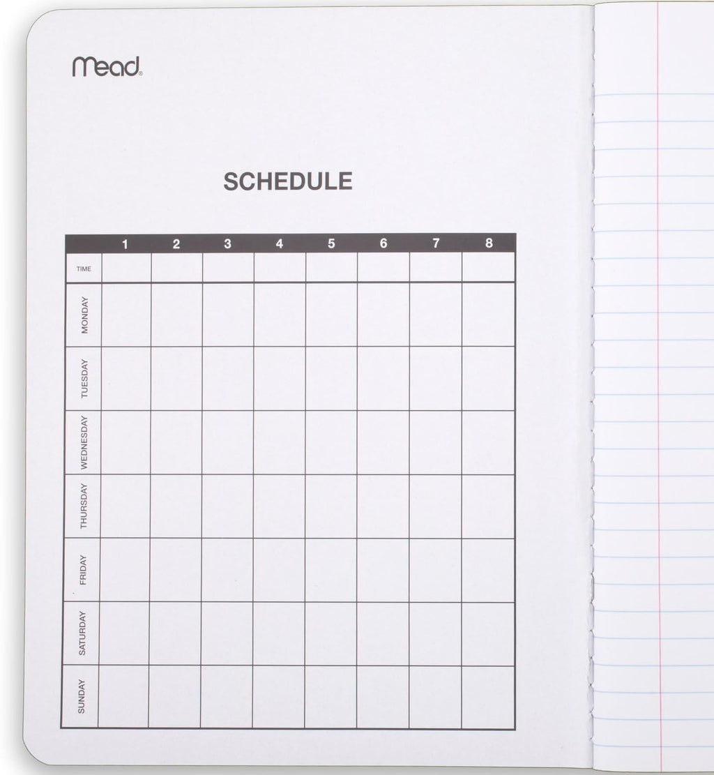 Mead Composition Notebook, College Ruled 7.5" x 9.75" Paper, 100 Sheets, Assorted Colors, 6 Pack (850106-ECM)