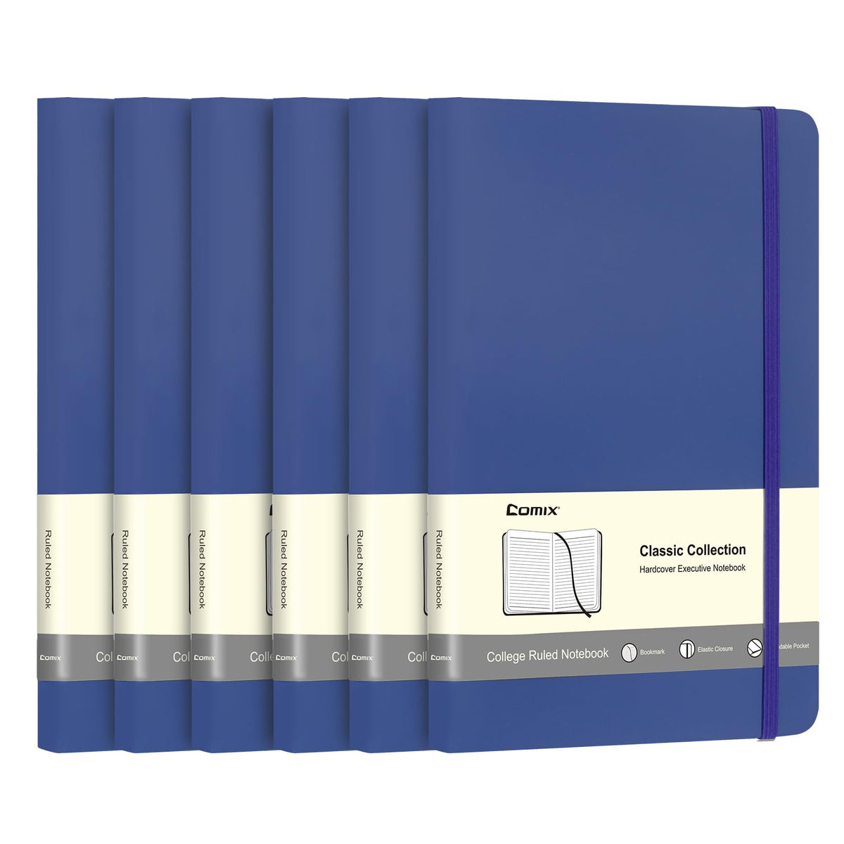 Comix 8 Pack Lined Journal Notebooks for Work, 240 Pages, 5.5"x8.3"