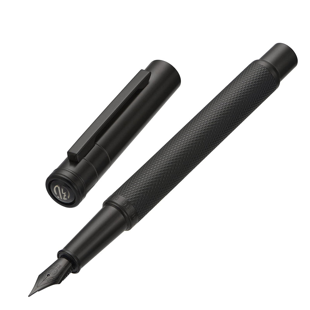 Matte Black Forest Fountain Pen Extra Fine Nib Classic Design with Converter and Metal Pen Box Set by Asvine