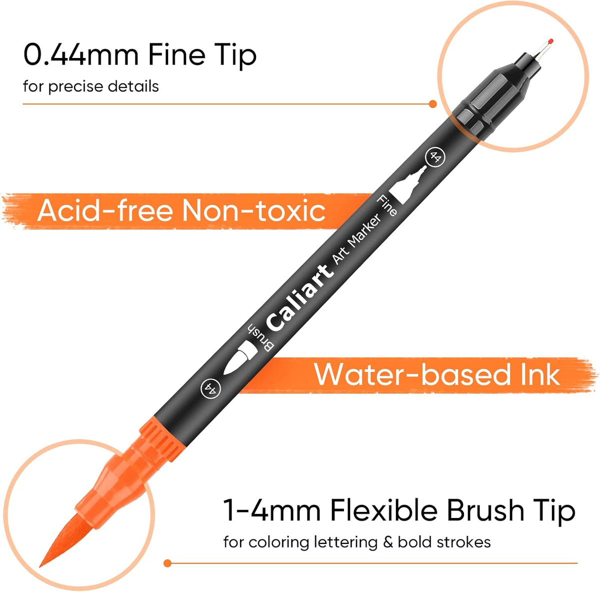 Caliart 72 Colors Double Tip Brush Pen Art Markers for Adult Coloring Books