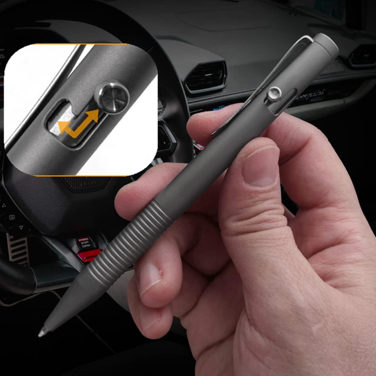 Lary Gray 4.8'' Titanium Alloy Bolt Action Pen with 3 Extra Refills in Box