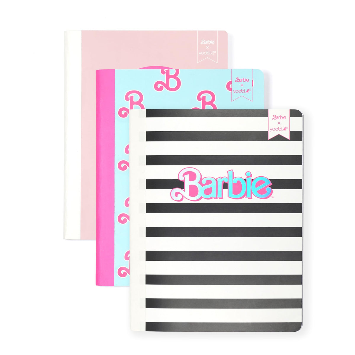Yoobi College Ruled 3-Subject Notebooks, 3-Pack, 150 Sheets, 8x10.5in