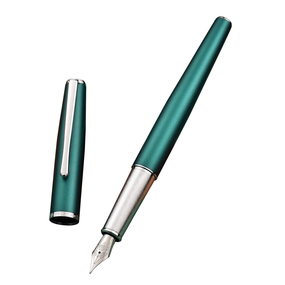 Hongdian 920S Fountain Pen Grass Green Metal Pen, Iridium M Nib Classic Pen with Ink Converter