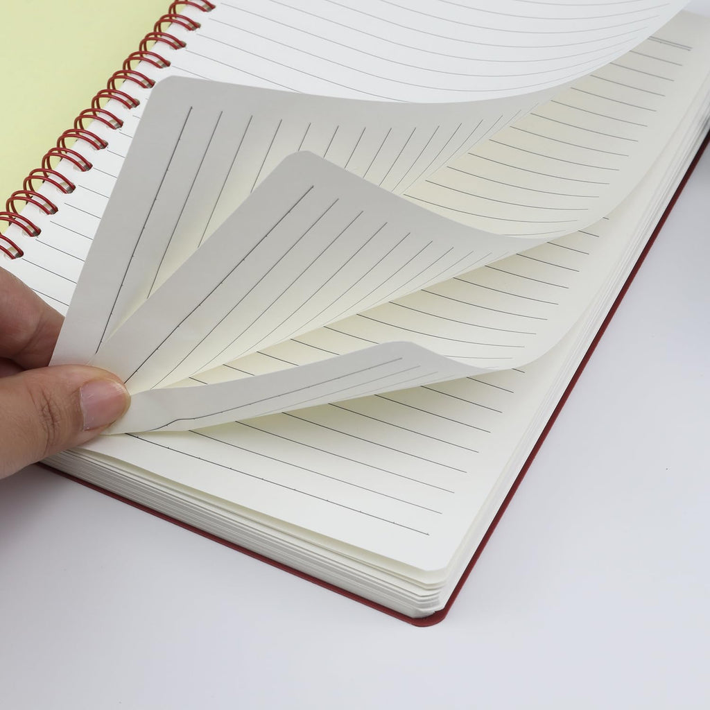 5 Pack Spiral Notebooks 8.3" x 5.7", 80 Sheets College Ruled Notebook with Plastic Waterproof Cover, A5 Lined Journal for Office, School,Home
