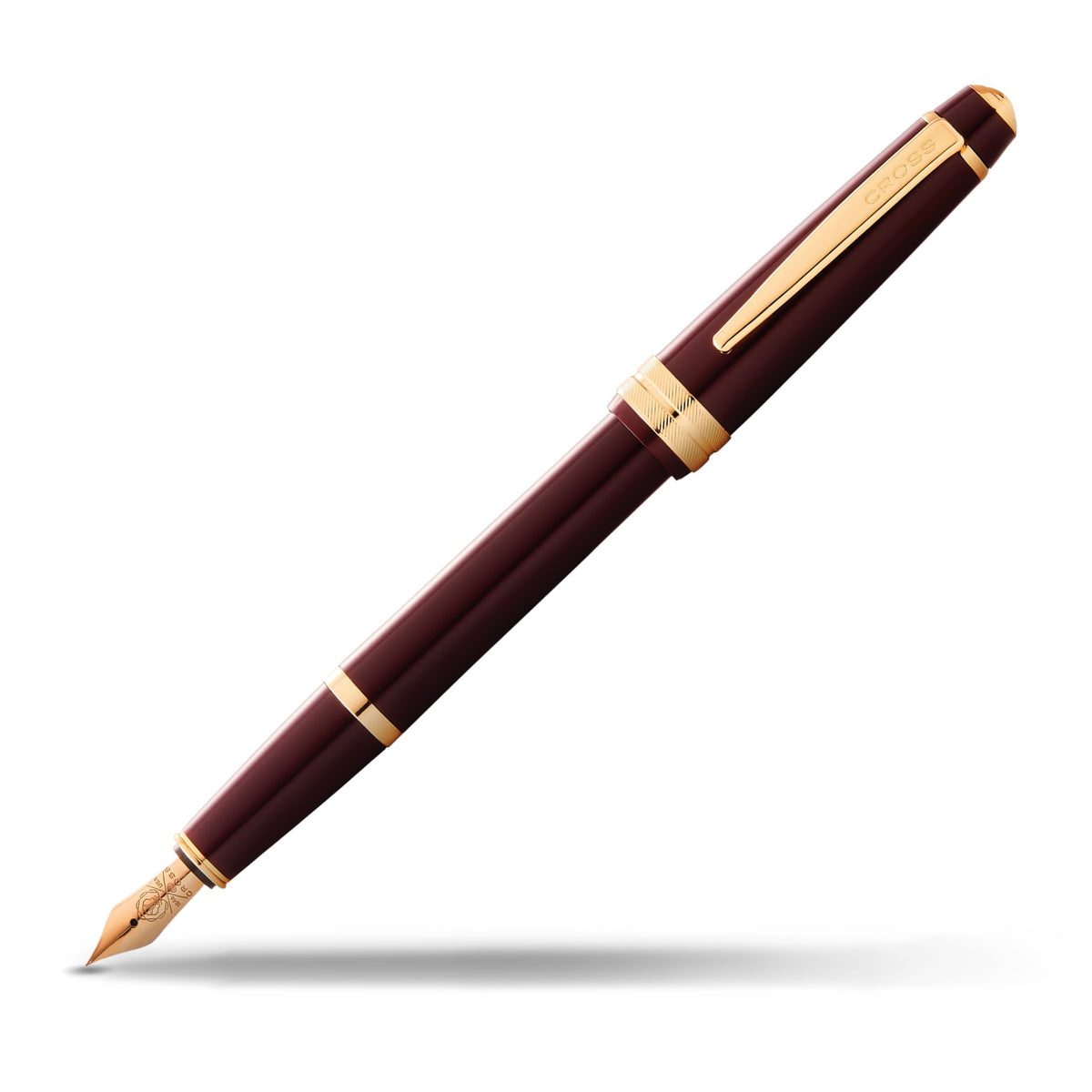 Cross Bailey Light Polished White Resin Fountain Pen, Fine Nib