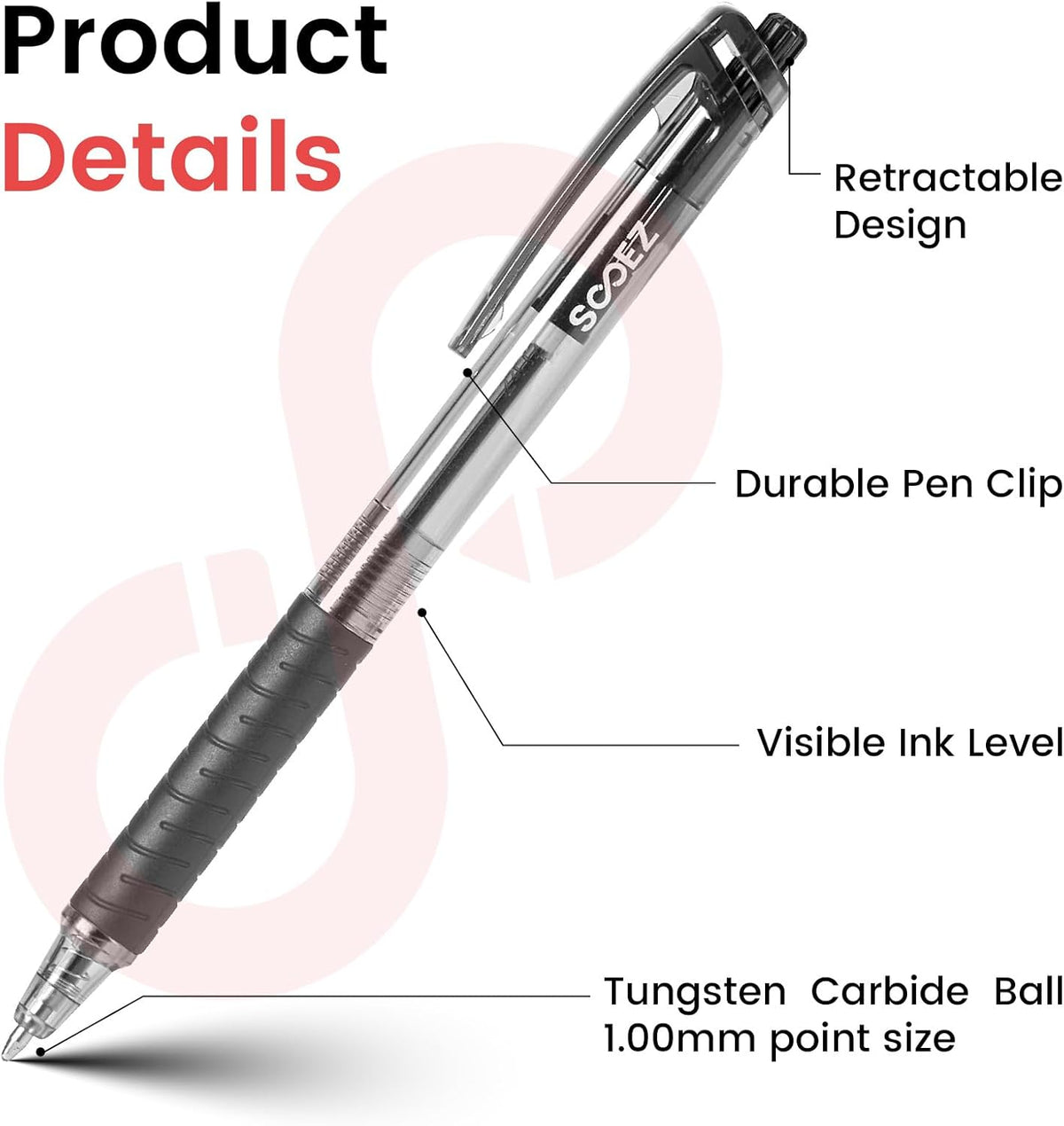 Sooez 40 Pack Bulk Pens Ballpoint, Smooth Writing Pens with Soft Grip
