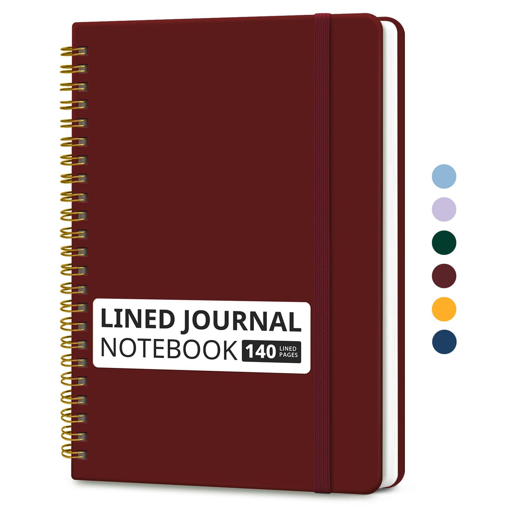 Taja Lined Spiral Notebook for Work, 5.7"x7.9" Spiral Journal College Ruled