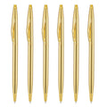 Wikult 6 Pieces Rose Gold Slim Metal Ballpoint Pen, 1mm Medium Point Black Ink Smooth Writing, for Business Office Teacher Student Wedding Guest