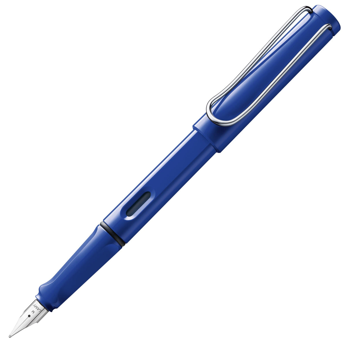 LAMY safari black - Fountain Pen with ergonomic grip & polished steel nib in size M - ideal for any Writing & Calligraphy - including LAMY T 10 blue cartridge - Right-Handed