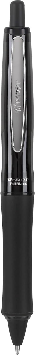 PILOT Dr. Grip FullBlack Ballpoint Pen, Black Ink, Single Pen