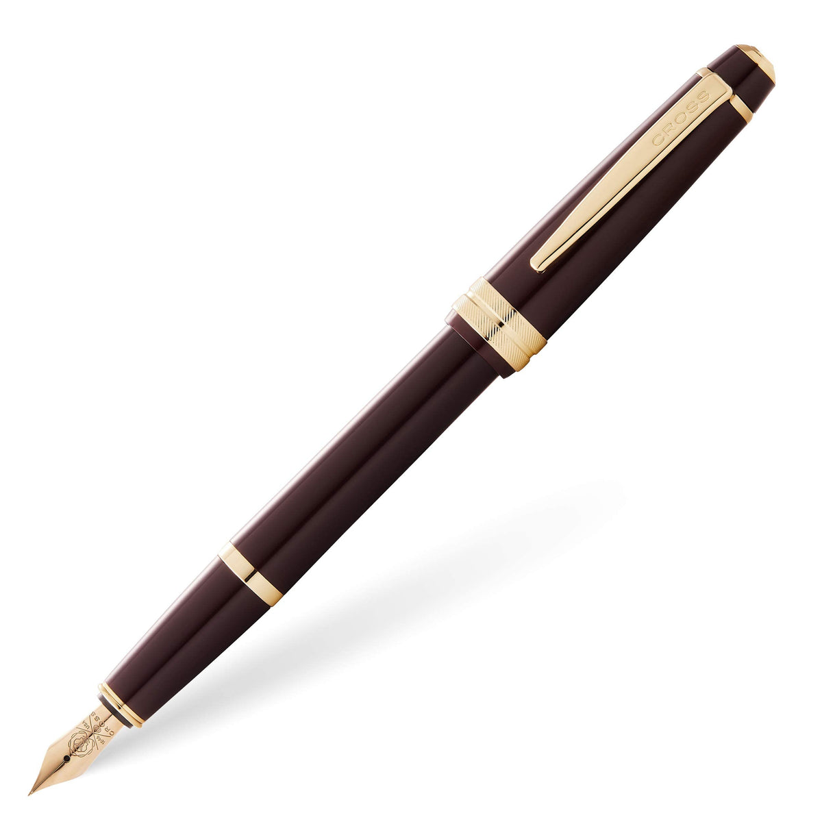 Cross Bailey Light Polished White Resin Fountain Pen, Fine Nib